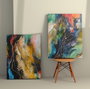 Wallity Conjunto de 2 Lienzos Decorativos Multicolor 70 x 100 cm